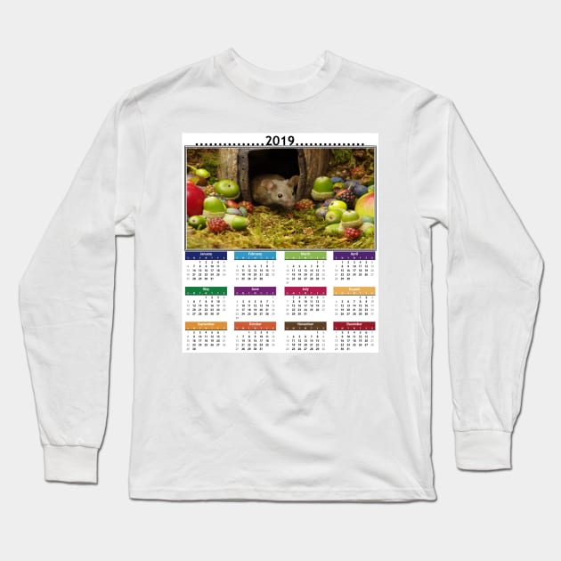 cute mouse 2019 Calendar Long Sleeve T-Shirt by Simon-dell